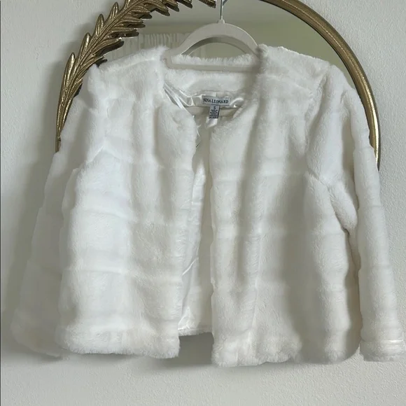 Nina Leonard Ivory Faux Fur Jacket - Picture 1 of 9